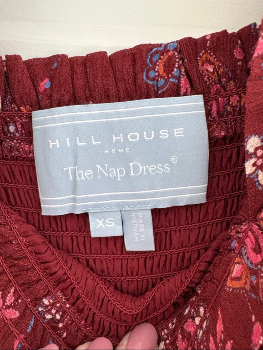 Hill House Ellie Nap Dress Women’s Midi Dress in Burgundy Floral - Picture 2 of 3